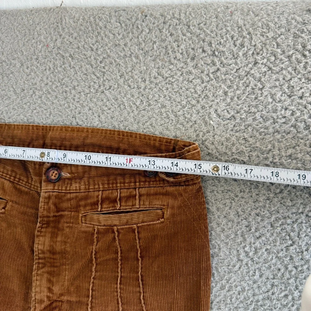 Vintage 70s Corduroy Flared Pants Brown Pleated Front Boho 70s Trousers 30x28